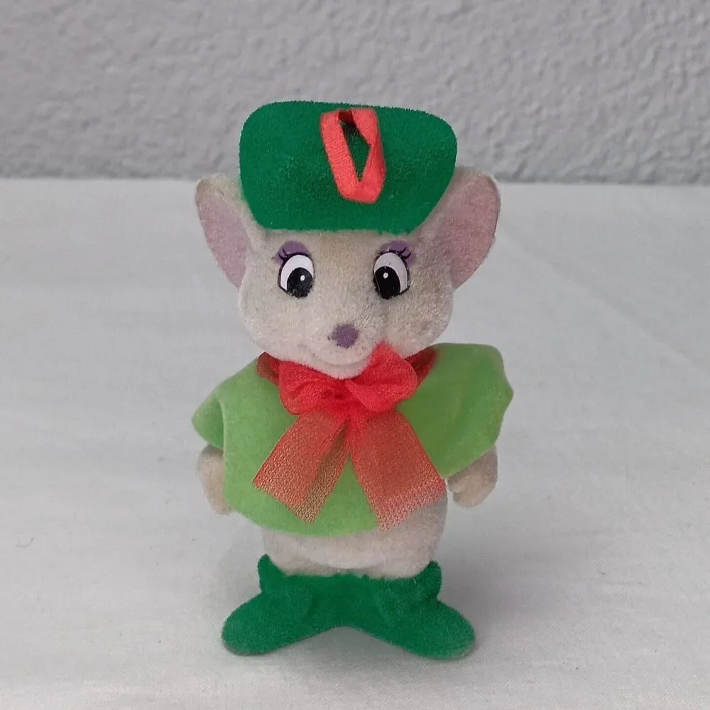 Vintage Disney Ornament 1990 Flocked Rescuers Down Under Miss Bianca 4 inch